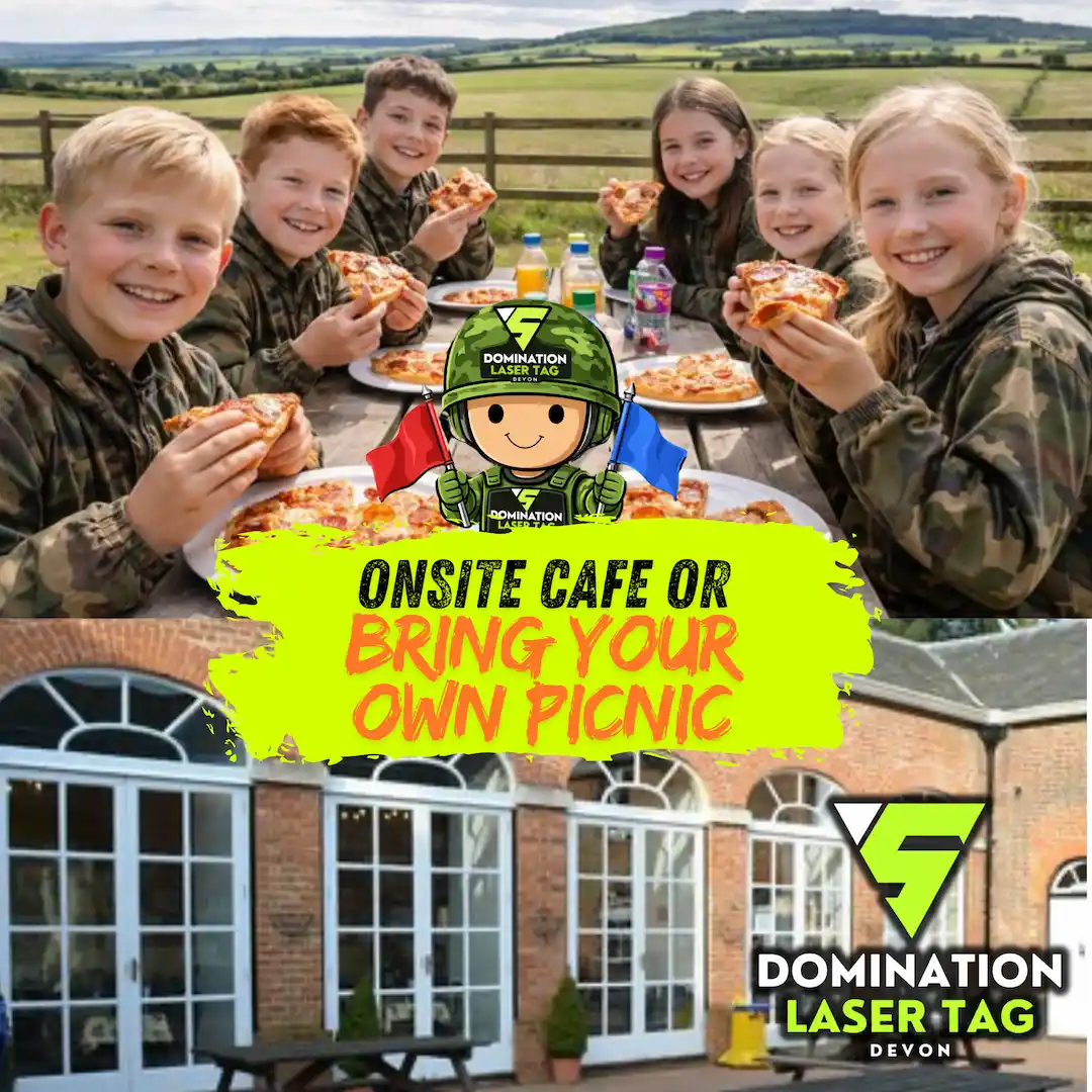 laser tag devon and food