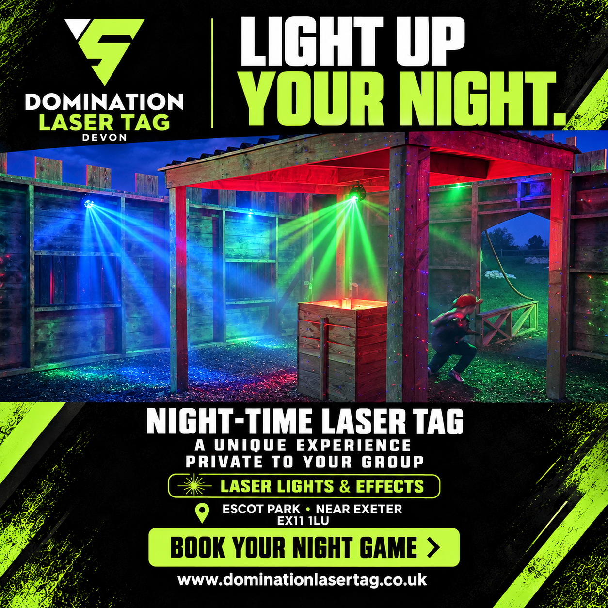 laser tag night time
