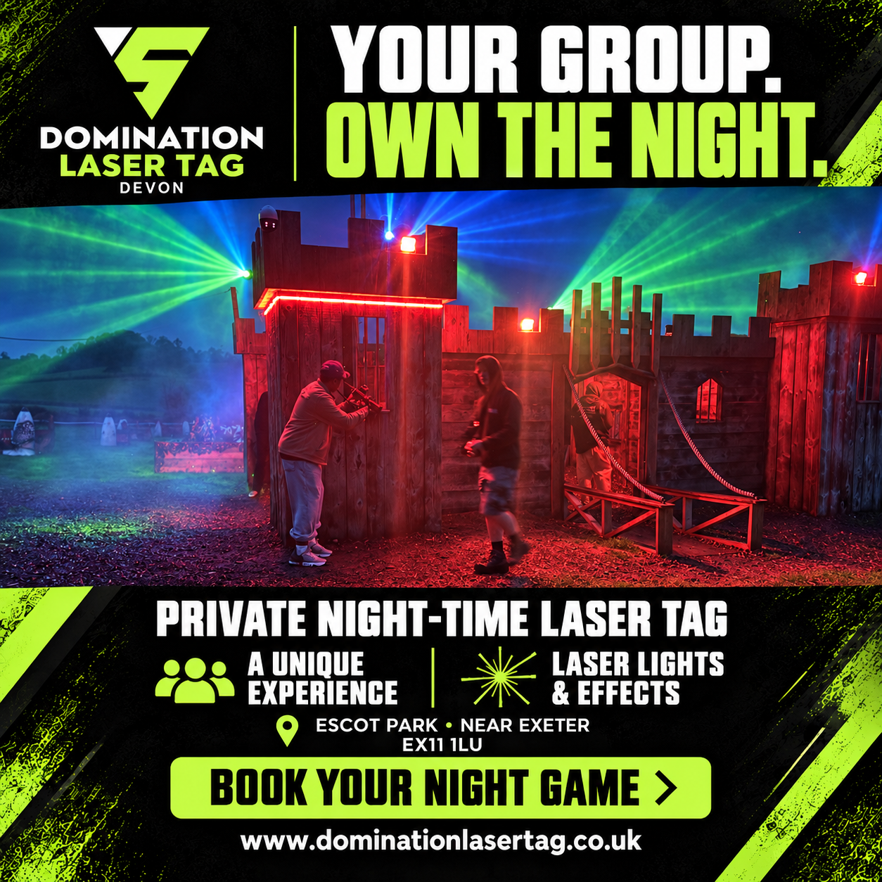 night time laser tag devon